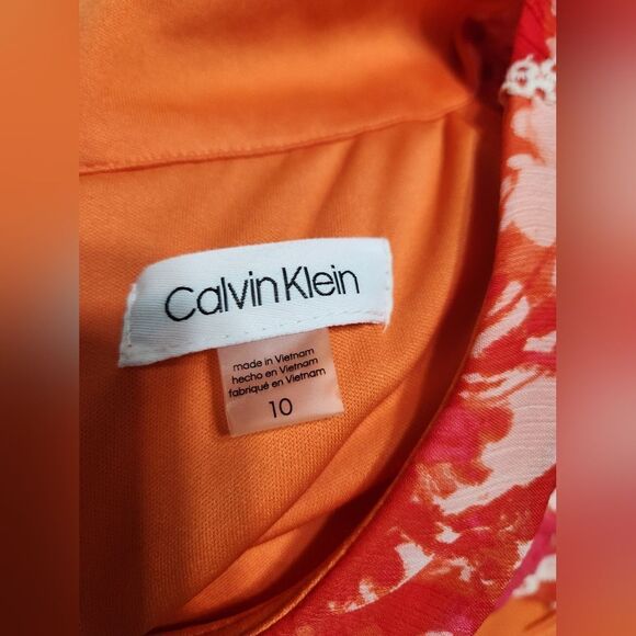 Calvin Klein Women's V Maxi Dress with Self Belt and Back Neck Keyhole size 10 - Picture 9 of 9